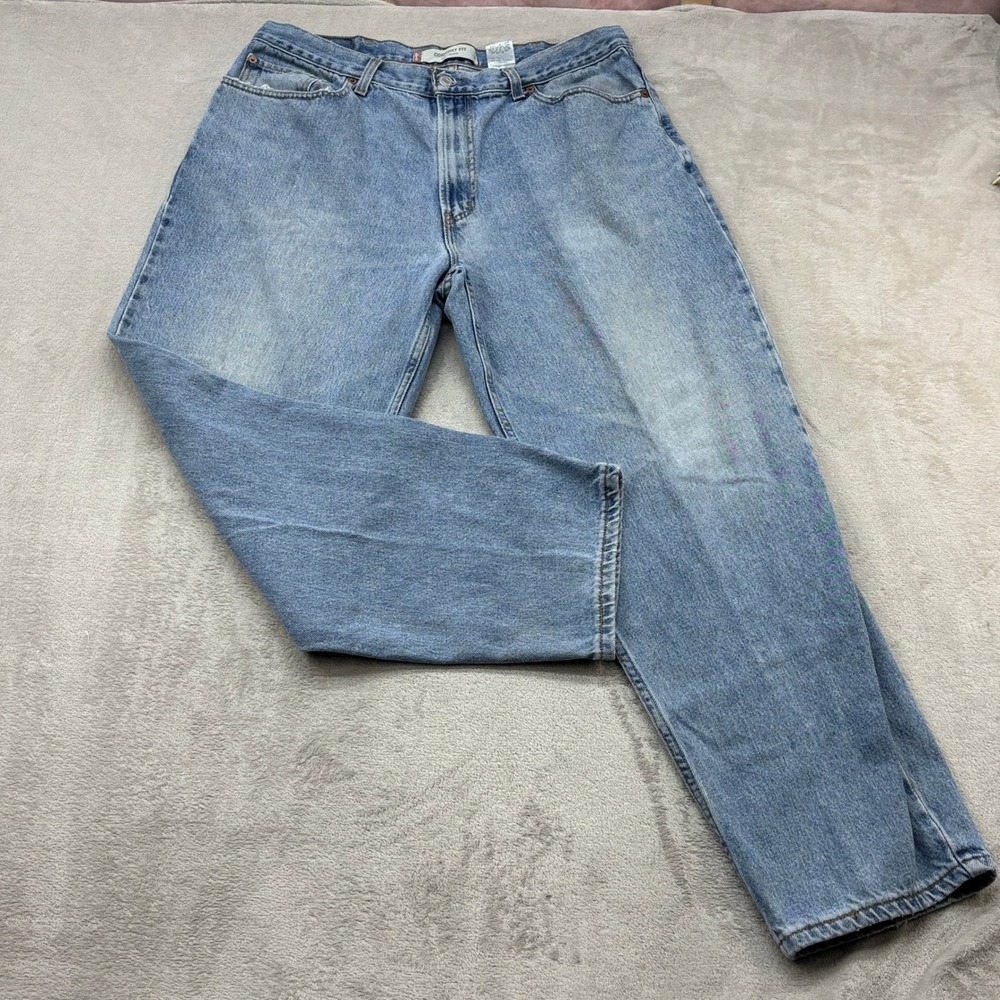 Levis 560 Comfort Fit Jeans Mens 38x32 Light Wash Blue Denim Tapered Leg Preppy